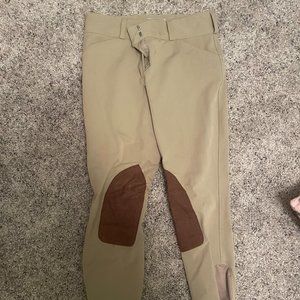 Dover Saddlery tan knee-patch breeches